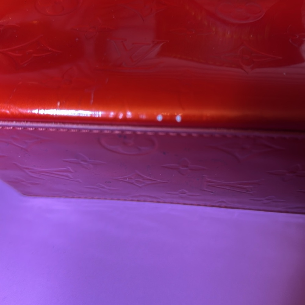 Authentic Louis Vuitton Vernis Red Reade PM M91088  Hand Bag NS020525 - Picture 12 of 16